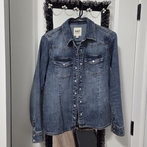 Oat New York Denim Button-Up Top - Blue